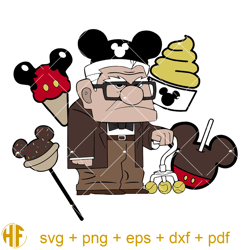 Carl Fredricksen Svg, Ears Snacks Svg, Disneyland Ears Svg