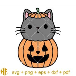 Cat In Halloween Pumpkin Svg, Funny Halloween Svg
