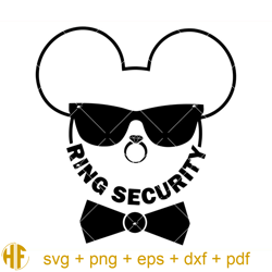 cute mouse ring bearer svg, ring security svg, wedding svg