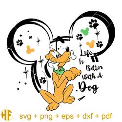 Life Is Better With A Dog Svg, Cute Pluto Svg, Cute Dog Svg.jpg