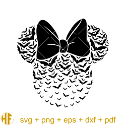 Mouse Bat with Bow tie Svg, Halloween Mouse Head Svg.jpg