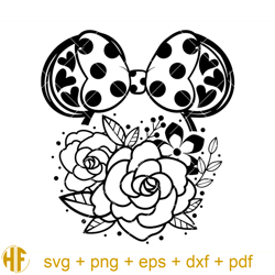 Mouse Head Flower Svg, Minnie Flowers Svg, Mouse Ears Svg.jpg