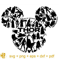 Thor in Mickey Mouse Ears Svg, God of Thunder Svg, Thor Svg.jpg