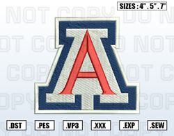 Arizona Wildcats Embroidery File, NCAA Teams Embroidery Designs, Machine Embroidery Design File