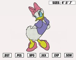 Daisy Duck Embroidery Designs, Disney Embroidery Design File Instant Download