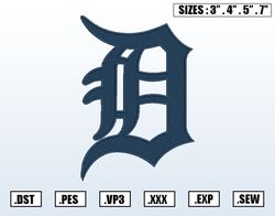 Detroit Tigers Embroidery Designs, MLB Logo Embroidery Files, Machine Embroidery Design File, Instant Download