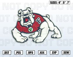 Fresno State Bulldogs Embroidery File, NCAA Teams Embroidery Designs, Machine Embroidery Design File