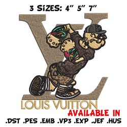 Cartoon man lv Embroidery Design, LV Embroidery, Embroidery File, Logo shirt, Sport Embroidery, Digital download