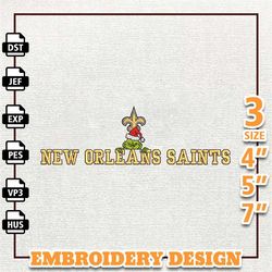 NFL Grinch New Orleans Saints Embroidery Design, NFL Logo Embroidery Design, NFL Embroidery Design, Instant Download 1