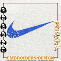 NFL Detroit Lions, Nike NFL Embroidery Design, NFL Team Embroidery Design, Nike Embroidery Design, Instant Download 3