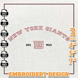 NFL New York Giants, NFL Logo Embroidery Design, NFL Team Embroidery Design, NFL Embroidery Design, Instant Download
