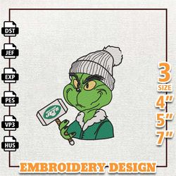 NFL New York Jets, Grinch NFL Embroidery Design, NFL Team Embroidery Design, Grinch Design, Instant Download