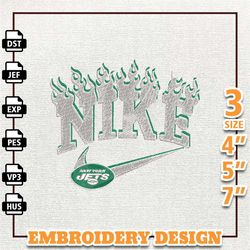 NFL New York Jets, Nike NFL Embroidery Design, NFL Team Embroidery Design, Nike Embroidery Design, Instant Download 2