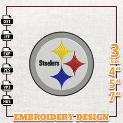 NFL Pittsburgh Steeler, NFL Logo Embroidery Design, NFL Team Embroidery Design, NFL Embroidery Design, Instant Download