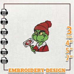 NFL San Francisco 49ers, Grinch NFL Embroidery Design, NFL Team Embroidery Design, Grinch Design, Instant Download