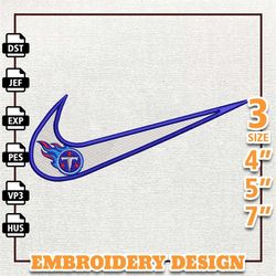 NFL Tennessee Titans, Nike NFL Embroidery Design, NFL Team Embroidery Design, Nike Embroidery Design, Instant Download 3