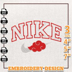 Nike Akatsuki Anime Embroidery Design, Nike Anime Embroidery Design, Best Anime Embroidery Design, Instant Download 5