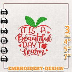 It's A Good Day To Learn Embroidery Design, Back To School Embroidery Design, School Embroidered Sweatshirt, School Life