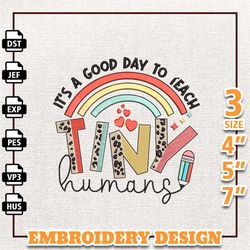 It's A Good Day To Teach Tiny Humans Embroidery Designs, Back To School Embroidery, School Life Embroidery Design,Cute
