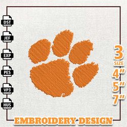 NCAA Clemson Tigers, NCAA Team Embroidery Design, NCAA College Embroidery Design, Logo Team Embroidery Design, Instant