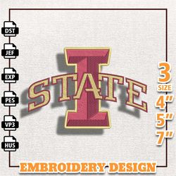 ncaa iowa state cyclon embroidery design, ncaa basketball embroidery design, machine embroidery design, instant download