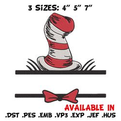 dr seuss hat embroidery design, cat in the hat embroidery, embroidery file, logo shirt, digital download