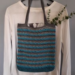 Crochet tote shoulder bag / shopping bag / beach bag