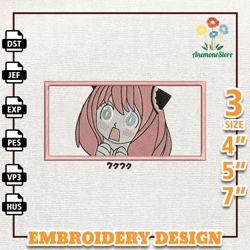 Anya Anime Design, Anime Embroidery Design, Anime Machine Embroidery Design, Gift For Anime Fan, Instant Download