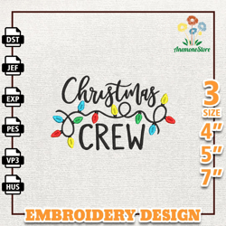 Christmas Lights Embroidery Machine Design, Merry And Bright Embroidery Machine Design, Instant Download