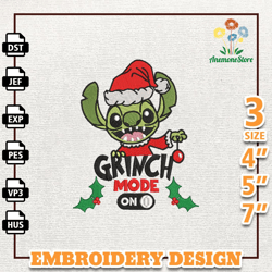 Christmas Movie Character Embroidery Design, Xmas Green Monster Embroidery Machine Design, Instant Download