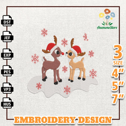 Friend Embroidery Designs, Rudolf Red Nose Embroidery, Christmas Embroidery Designs, Instant Download