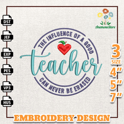 Good Teacher Embroidery Design, Back To School Embroidery Design, Teacher Quotes Embroidery File, School Embroidered Shi