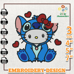 Hello Kitty Valentine Embroidery Design, Valentine Couple Kitty Embroidery Design, Hello Kitty Movie Love Embroidery 5