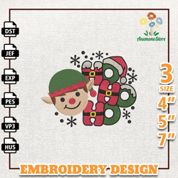 Ho Ho Ho Embroidery Machine Design, Merry And Bright Embroidery Machine Design, Instant Download