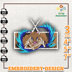 Inosuke Anime Design, Anime Embroidery Design, Anime Machine Embroidery Design, Gift For Anime Fan, Instant Download 1