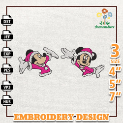 Movie Cartoon Mouse Embroidery Design, Retro Pink Christmas Movie Embroidery Design, Instant Download