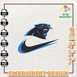 NFL Carolina Panthers, Nike NFL Embroidery Design, NFL Team Embroidery Design, Nike Embroidery Design, Instant Download.