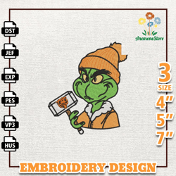 NFL Chicago Bears, Grinch NFL Embroidery Design, NFL Team Embroidery Design, Grinch Embroidery Design, Instant Download