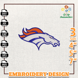NFL Denver Broncos, NFL Logo Embroidery Design, NFL Team Embroidery Design, NFL Embroidery Design, Instant Download 1