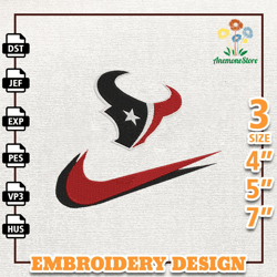 NFL Houston Texans, Nike NFL Embroidery Design, NFL Team Embroidery Design, Nike Embroidery Design, Instant Download 1