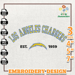 NFL Los Angeles Charger, NFL Logo Embroidery Design, NFL Team Embroidery Design, NFL Embroidery Design, Instant Download