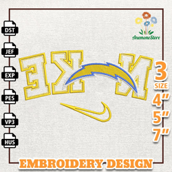 NFL Los Angeles Chargers, Nike NFL Embroidery Design, NFL Team Embroidery Design, Nike Embroidery Design, Instant Downlo