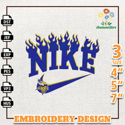 NFL Minnesota Vikings, Nike NFL Embroidery Design, NFL Team Embroidery Design, Nike Embroidery Design, Instant Download