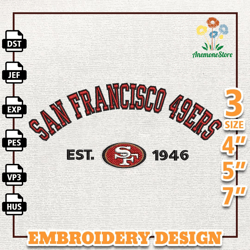 NFL San Francisco 49ers, NFL Logo Embroidery Design, NFL Team Embroidery Design, NFL Embroidery Design, Instant Download