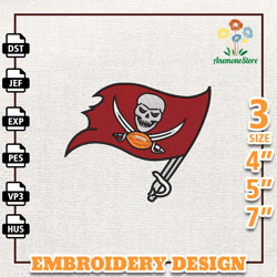 NFL Tampa Bay Buccaneer, NFL Logo Embroidery Design, NFL Team Embroidery Design, NFL Embroidery Design, Instant Download