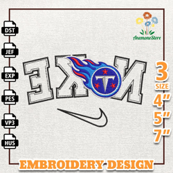 NFL Tennessee Titans, Nike NFL Embroidery Design, NFL Team Embroidery Design, Nike Embroidery Design, Instant Download 4