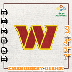 NFL Washington Commande, NFL Logo Embroidery Design, NFL Team Embroidery Design, NFL Embroidery Design, Instant Download