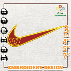 NFL Washington Commanders, Nike NFL Embroidery Design, NFL Team Embroidery Design, Nike Embroidery Design, Instant Downl