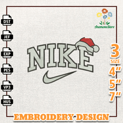nike christmas embroidery design, christmas hat embroidery design, nike embroidery design, instant download.png