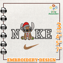 NIKE Christmas Embroidery Design, Christmas Stitch Embroidery Design, NIKE Embroidery Design, Instant Download